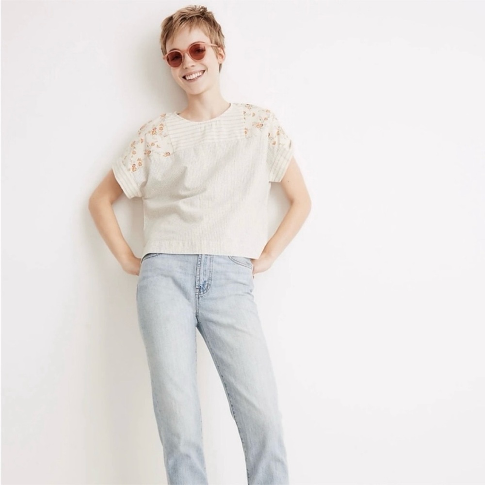 MADEWELL x The New Denim Project® Patchwork Shirt Top Size M